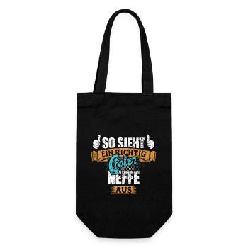 So sieht ein richtig cooler Neffe aus - Spruch - Geschenkbeutel für Flaschen - Schwarz - Vorne