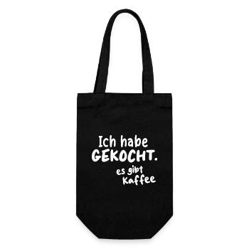 KAFFEE CAFE LIEBHABER BOHNE KOCHEN GEBRÜHT PAUSE - Geschenkbeutel für Flaschen - Schwarz - Vorne