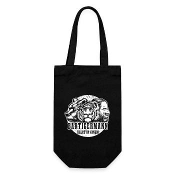 Bärtiger Mann, Bär Tiger Mann, Vater, Papa - Geschenkbeutel für Flaschen - Schwarz - Vorne