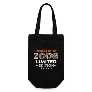 Retro 2008 Vintage 16th Anniversary Gift 16 Years - Gift Bag for Bottles - black - Front