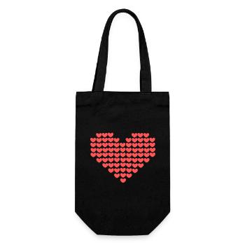 Coeur rouge Coeurs rouges Coeur rose Cadeau Fête des Mères - Sac à bouteille - noir - Devant