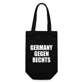 Germany gegen rechts - Geschenkbeutel für Flaschen - Schwarz - Vorne