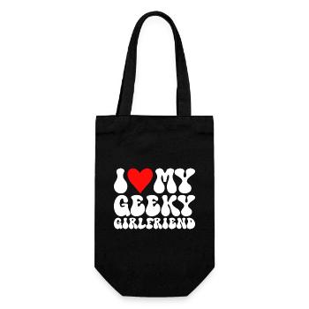 Ich liebe meine Geek-Freundin Ich liebe meine Geek-Freundin - Geschenkbeutel für Flaschen - Schwarz - Vorne