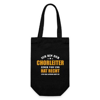 Ich bin der Chorleiter - einer von uns hat Recht - Geschenkbeutel für Flaschen - Schwarz - Vorne