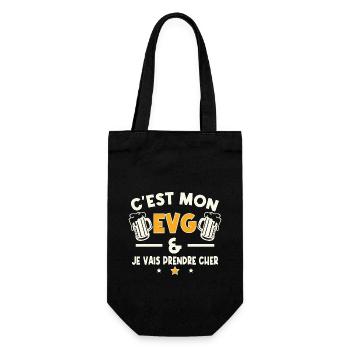 C'est mon evg je vais prendre cher Humour cadeau - Sac à bouteille - noir - Devant