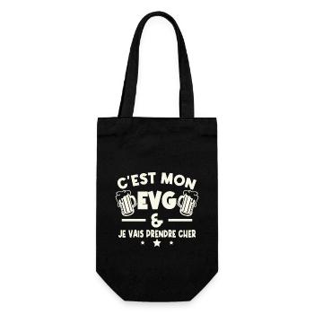 C'est mon evg je vais prendre cher Humour cadeau - Sac à bouteille - noir - Devant