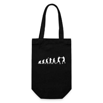 Evolution des Boxens | Boxer-Geschenk - Geschenkbeutel für Flaschen - Schwarz - Vorne