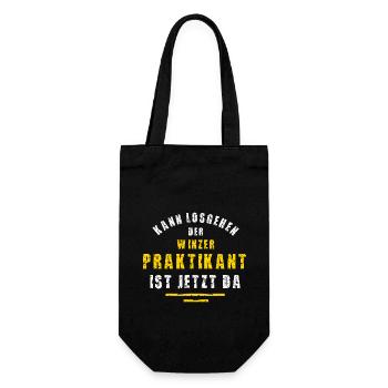 Winzer Praktikant Winzerei Praktikum Weingut - Geschenkbeutel für Flaschen - Schwarz - Vorne
