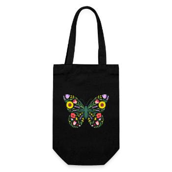 Women's Floral Butterfly Silhouette - Gift Bag for Bottles - black - Front