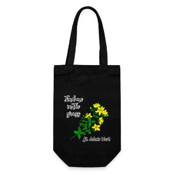 Finde mich im Gras... Johanniskraut - Geschenkbeutel für Flaschen - Schwarz - Vorne