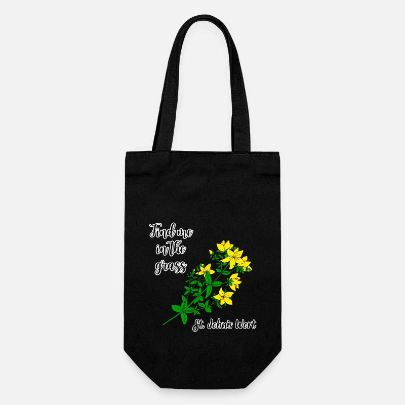 Trouvez-moi dans l’herbe... Millepertuis - Sac à bouteille - noir