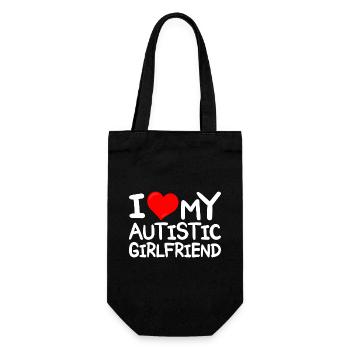 I love autistic girlfriend I love autistic girlfriend - Gift Bag for Bottles - black - Front