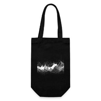 Surreale Minimalistische Berglandschaft in weiß - Geschenkbeutel für Flaschen - Schwarz - Vorne