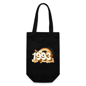 Retro 1993 Geburtstagsfeier Frau 30 Jahre - Geschenkbeutel für Flaschen - Schwarz - Vorne