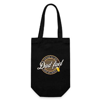 Humor Kaffee Bier Papa - Geschenkbeutel für Flaschen - Schwarz - Vorne