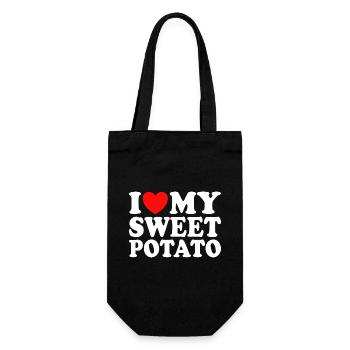 J'aime Ma Patate Douce Couple Thanksgiving - Sac à bouteille - noir - Devant