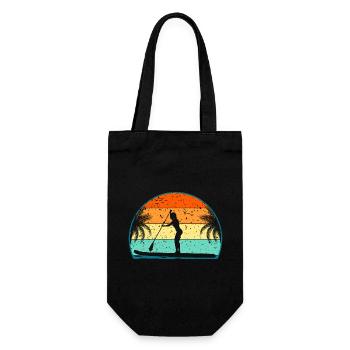 Retro Paddle Board Surf Paddle Surf Paddle Surf Surf - Geschenkbeutel für Flaschen - Schwarz - Vorne