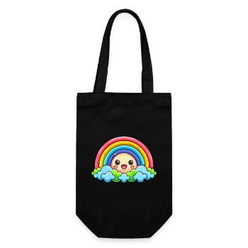 Süßer Regenbogen - Geschenkbeutel für Flaschen - Schwarz - Vorne