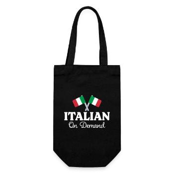 Italienisch Übersetzer Italienisch Dolmetscher - Geschenkbeutel für Flaschen - Schwarz - Vorne