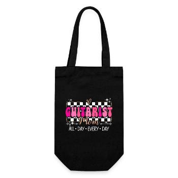 Gitarre Musiker Mama Gitarrist - Geschenkbeutel für Flaschen - Schwarz - Vorne