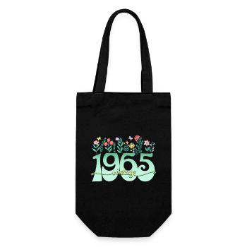 Motif Fleurs 1965 Fête Anniversaire Femme 60 Ans - Sac à bouteille - noir - Devant