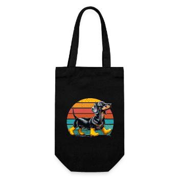 Dog Dachshund Dachshund Lover Rubber Boots Funny - Gift Bag for Bottles - black - Front