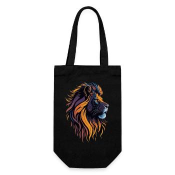 Majestätischer Löwe bei Sonnenuntergang. - Geschenkbeutel für Flaschen - Schwarz - Vorne