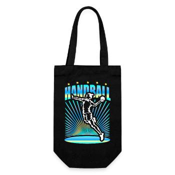 Handball Handballerin Geschenk - Geschenkbeutel für Flaschen - Schwarz - Vorne