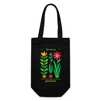 Cultiver mes amis les plantes – Plante D colorée - Sac à bouteille - noir - Devant