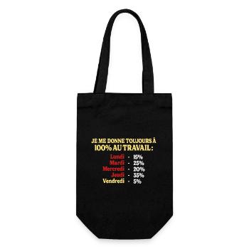100% Au Travail Humour Métier Personnalisable - Sac à bouteille - noir - Devant