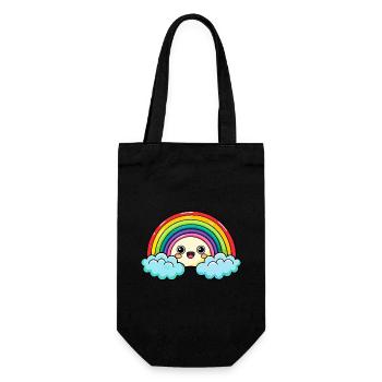Süßer Regenbogen - Geschenkbeutel für Flaschen - Schwarz - Vorne