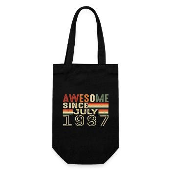 Juli 1987 Geburtstagsgeschenk Juli 1987 Jahrgang - Geschenkbeutel für Flaschen - Schwarz - Vorne