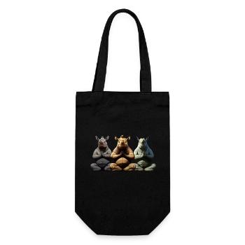 Yoga Rhinoceros - Gift Bag for Bottles - black - Front