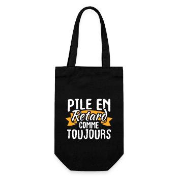 Pile en retard comme toujours - Sac à bouteille - noir - Devant