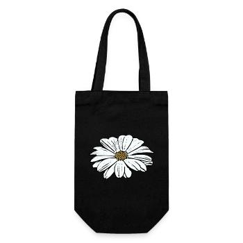 Blume weiß weiße Blume Blumen weiß weiße Blumen - Geschenkbeutel für Flaschen - Schwarz - Vorne