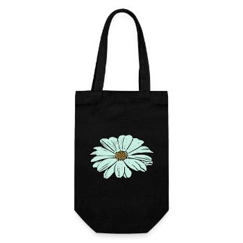 Flower, light blue, blue flower - Gift Bag for Bottles - black - Front