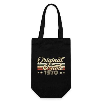 Juni 1970 | Geburtstag 1970 Jahrgang Juni 1970 - Geschenkbeutel für Flaschen - Schwarz - Vorne