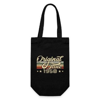 Juni 1958 | Geburtstag 1958 Jahrgang Juni 1958 - Geschenkbeutel für Flaschen - Schwarz - Vorne