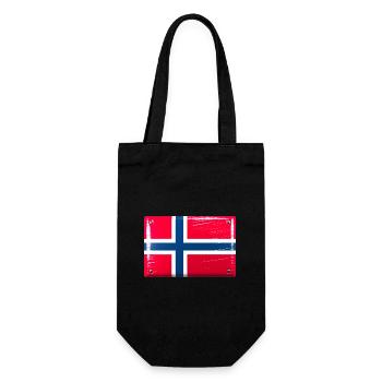 Norway Flag Flag Tin Sign Look - Gift Bag for Bottles - black - Front