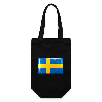 Sweden Flag Flag Tin Sign Look - Gift Bag for Bottles - black - Front
