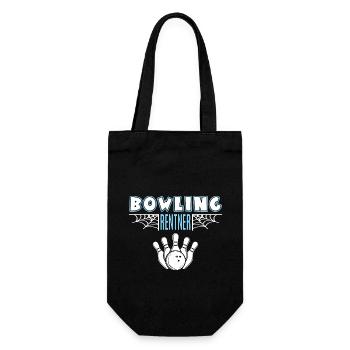 Bowling Bowler Rentner Rente Ruhestand Spieler - Geschenkbeutel für Flaschen - Schwarz - Vorne