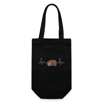 Lazy Chiller Faultier Humor T-Shirt - Geschenkbeutel für Flaschen - Schwarz - Vorne