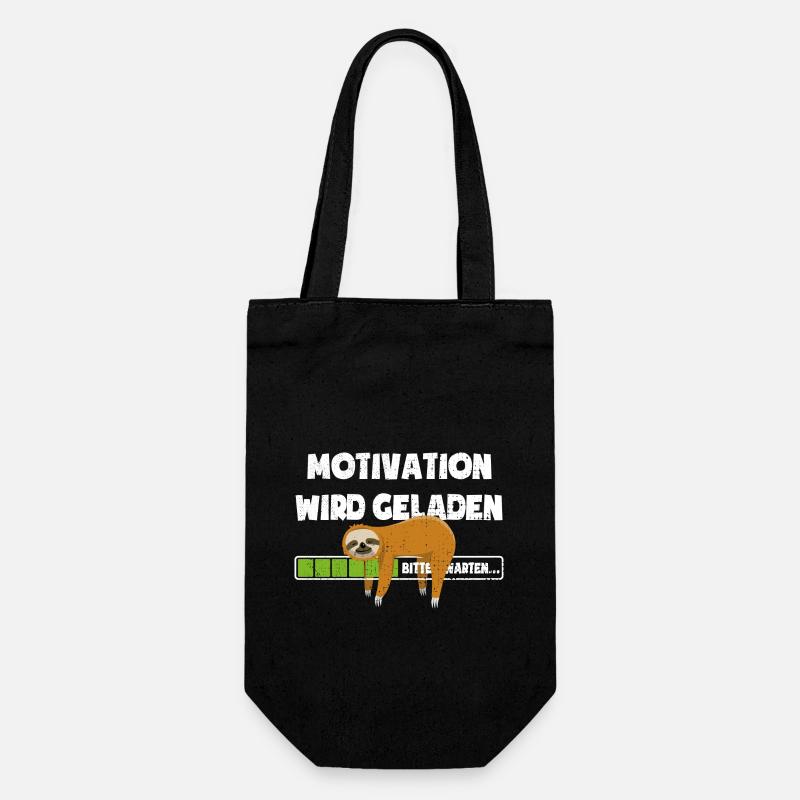 Faultier - Motivation wird geladen - bitte warten - Geschenkbeutel für Flaschen - Schwarz