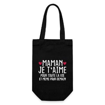 Maman je t'aime pour toute la vie - Sac à bouteille - noir - Devant