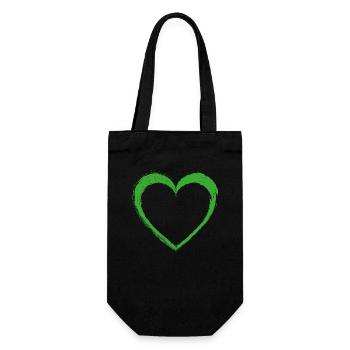 Green Heart - Gift Bag for Bottles - black - Front