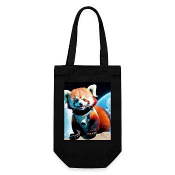 ROTER PANDA ADTRONAUT - Geschenkbeutel für Flaschen - Schwarz - Vorne