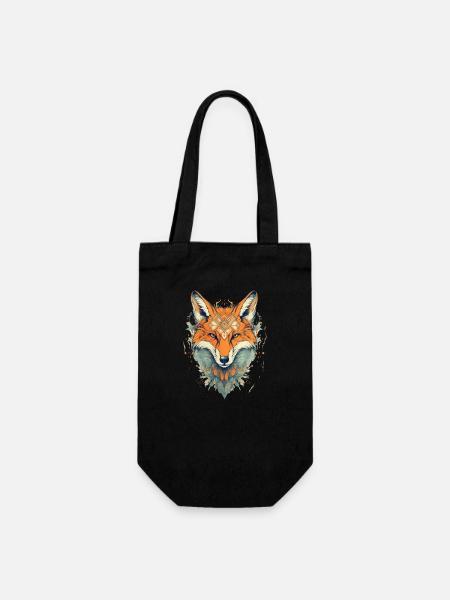Fuchs - Geschenkbeutel für Flaschen - Schwarz