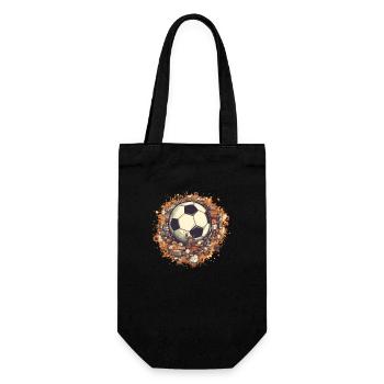 Fußball Ball - Geschenkbeutel für Flaschen - Schwarz - Vorne
