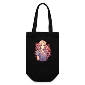 Anime Girl - Gift Bag for Bottles - black - Front