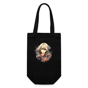 Anime Girl - Gift Bag for Bottles - black - Front